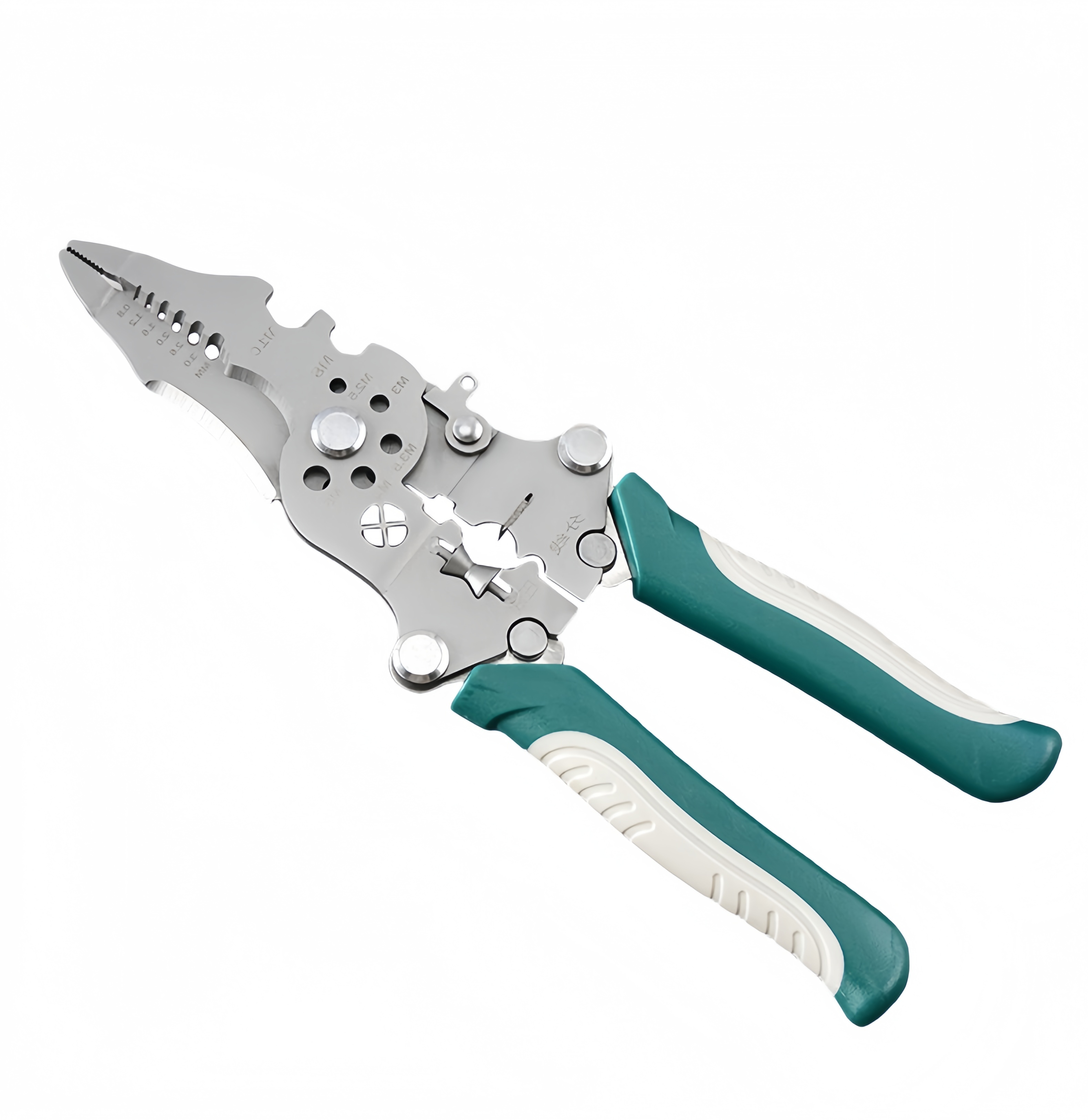 Foldable wire stripper electrician wire splitter wire pliers crimping plier tool with stripping, crimping and twisting functions