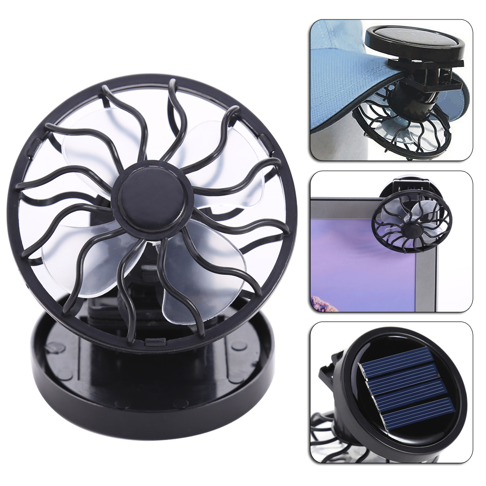 Portátil Mini Solar Powered Clip Fan, Hat Cap Cooler, acampamento ao ar livre, caminhadas, Wilderness Survival, Celling Fans, verão