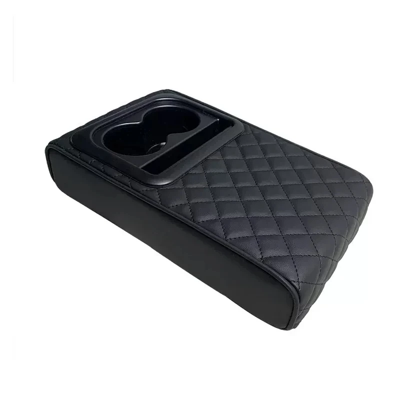 Caixa de apoio de braço para carro, almofada de reforço, apoio de braço central, suporte de copo de água, caixa de armazenamento, suprimentos para carro