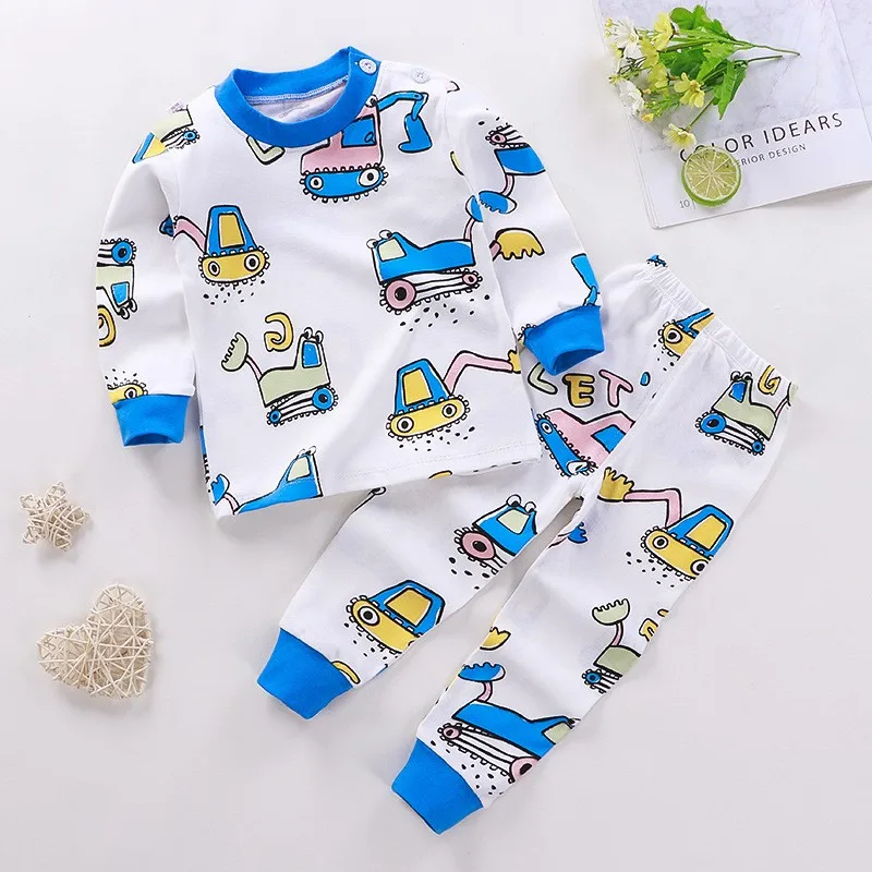 1-4Age เด็กฤดูใบไม้ร่วงชุดการ์ตูนเสื้อกางเกงแขนยาวสวมใส่ชุดใหม่เด็กวัยหัดเดินชุดนอนชุดเด็กหญิงชุดน่ารัก