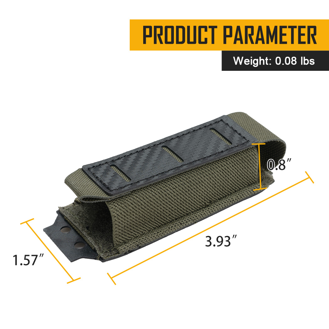 IDOGEAR Carbon Fiber Tactical Mag Pouch 9mm Single Carrier MOLLE Compatible Quick Drain Anti-slip Lightweight 2pcs 3589