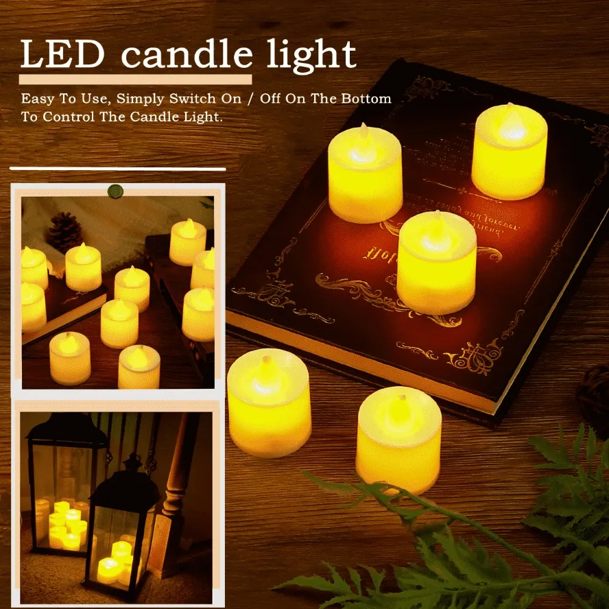 50/24 * paquete de velas LED coloridas con pilas candelita interruptor velas sin llama boda hogar decoración navideña Mini vela