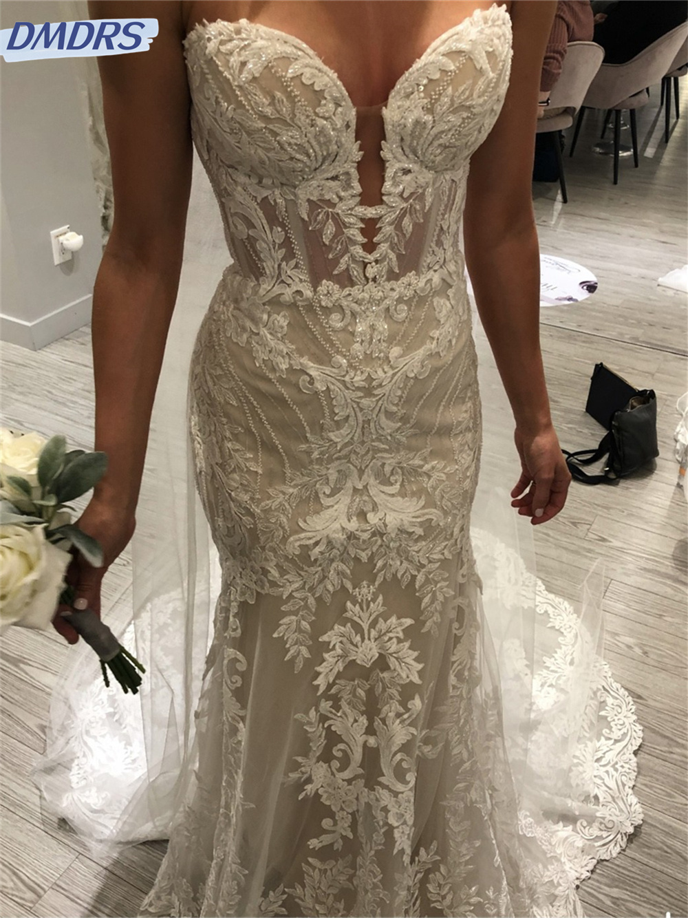 โรแมนติกAppliquéชุดแต่งงานแขนกุด 2024 ง่ายTulleชุดเจ้าสาวหรูหราสายชุดเจ้าสาวVestidos De Novia