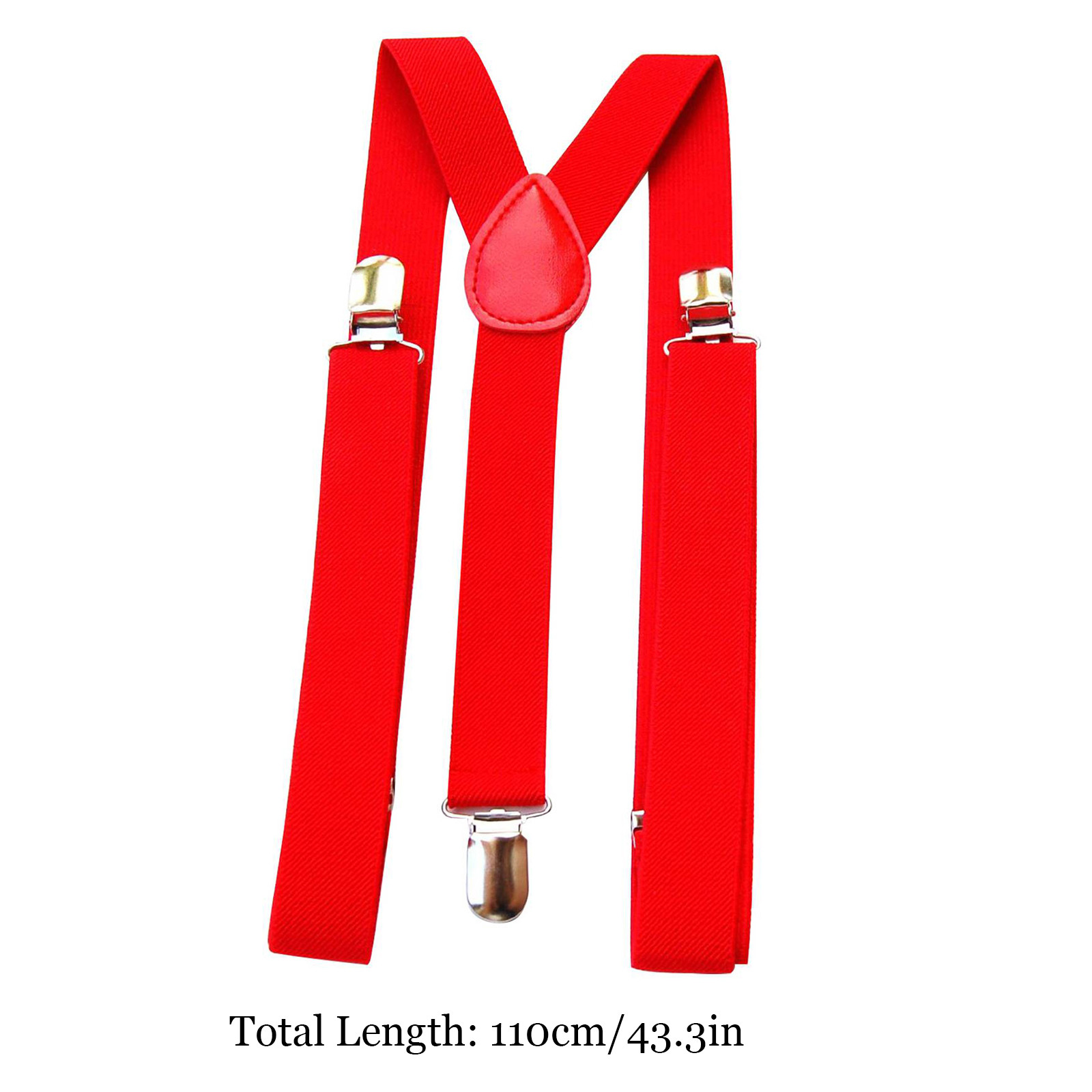 1 clips rood gekleurde herenbretels voor heren 110 cm damesbroek X met verstelbare elastische broekbretels bandjes grijs