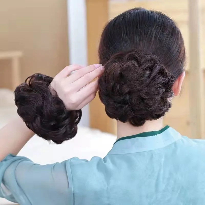 Coque de cabelo donut updo com corda elástica para cabelo - extensões de cabelo sintético para aparência natural, acessórios de cabelo para uso diário