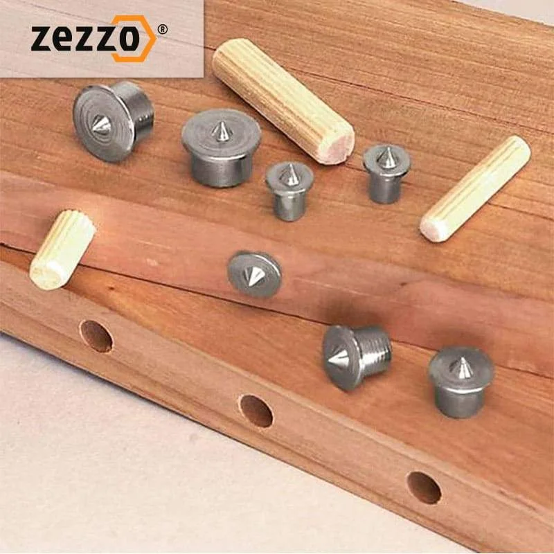6 Chiếc Gỗ Pin Thiết Bị Định Vị Bộ 4Mm-12Mm Đa Dowel Trung Tâm Điểm Bộ Dụng Cụ Chung Căn Chỉnh Pin gỗ Gỗ Bút