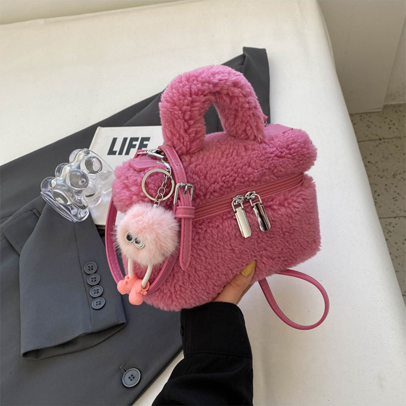 2025, Damentasche, modische pelzige Handtasche für Damen, tragbare Umhängetasche