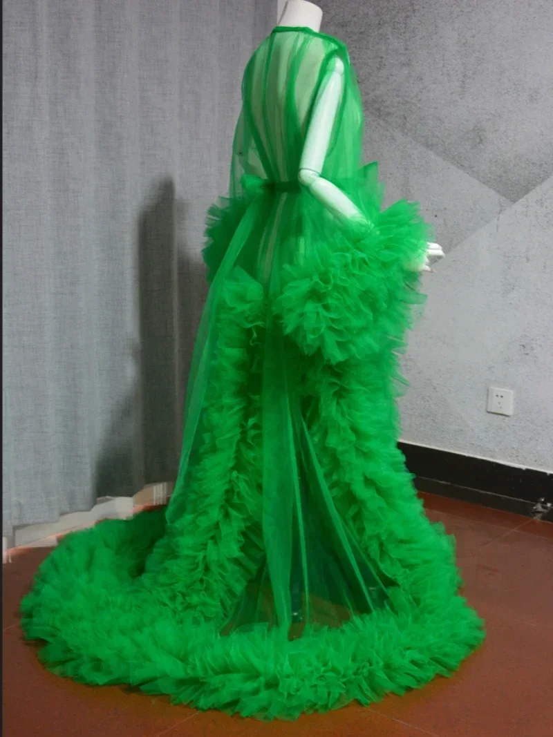 Vestaglia da donna Prospettiva Abito lungo in tulle trasparente Abito da maternità gonfio per gravidanza per baby shower Camicia da notte Indumenti da notte personalizzati