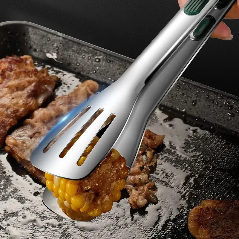 1pc Pinze per alimenti in acciaio inossidabile antiscivolo Insalata di carne Clip per pane Barbecue Grill Buffet Morsetto Strumenti di cottura Accessori da cucina