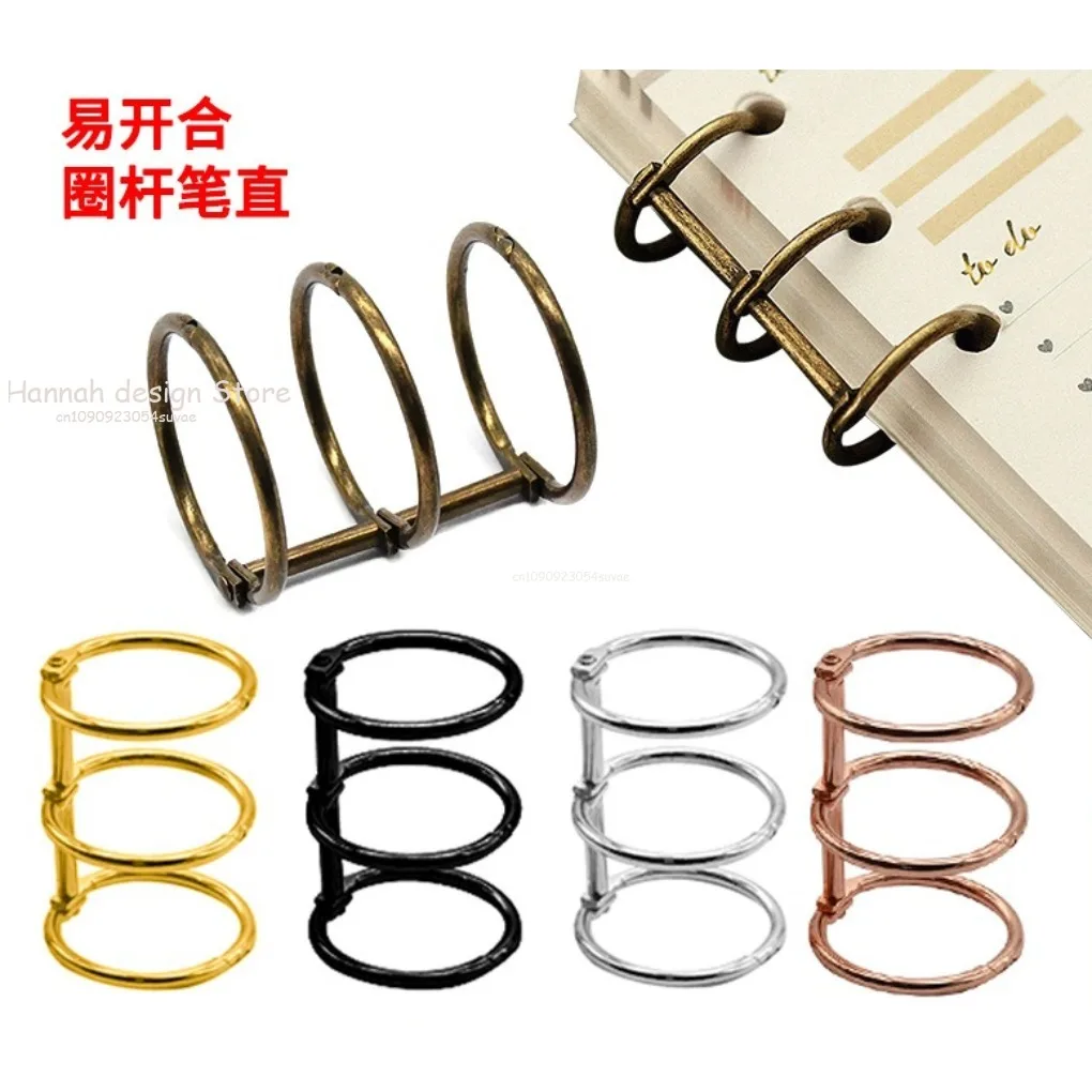 2PCS 3-Hole คลิปโลหะหนังสือแหวนหลวม Binder สําหรับ A5 A6 A7 กระดาษเก็บเครื่องมือ Scrapbooking ศิลปะหัตถกรรม DIY นักเรียน