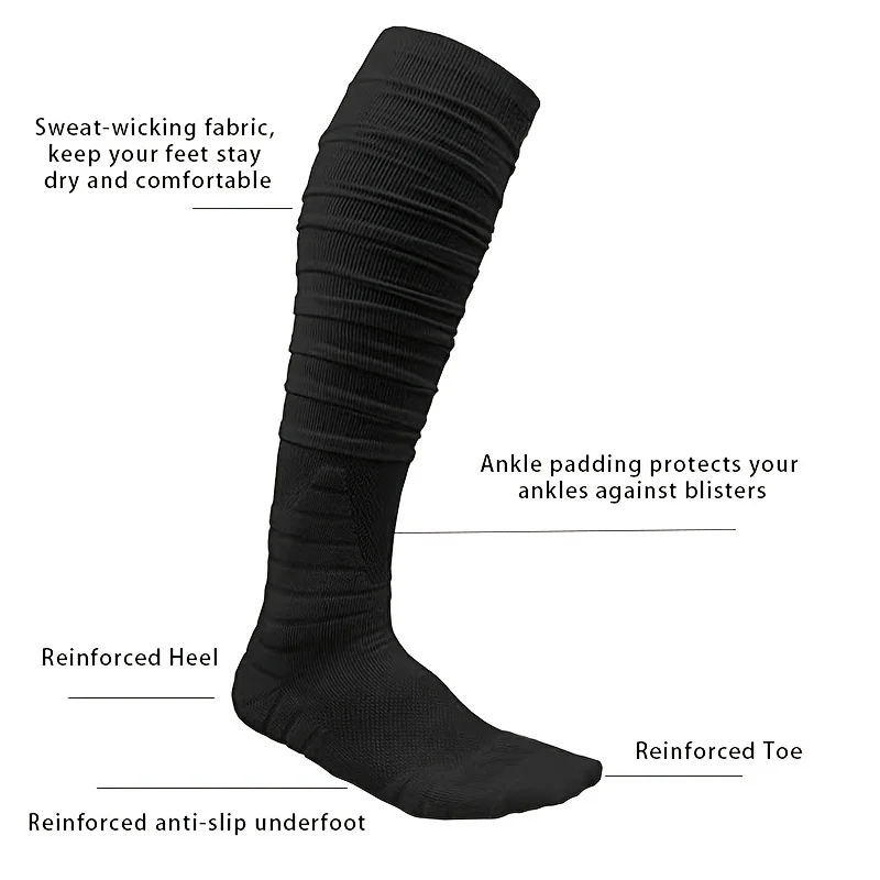 Calcetines de fútbol transpirables para hombre, calcetín absorbente de sudor para Foot Super Bowl, 1 par