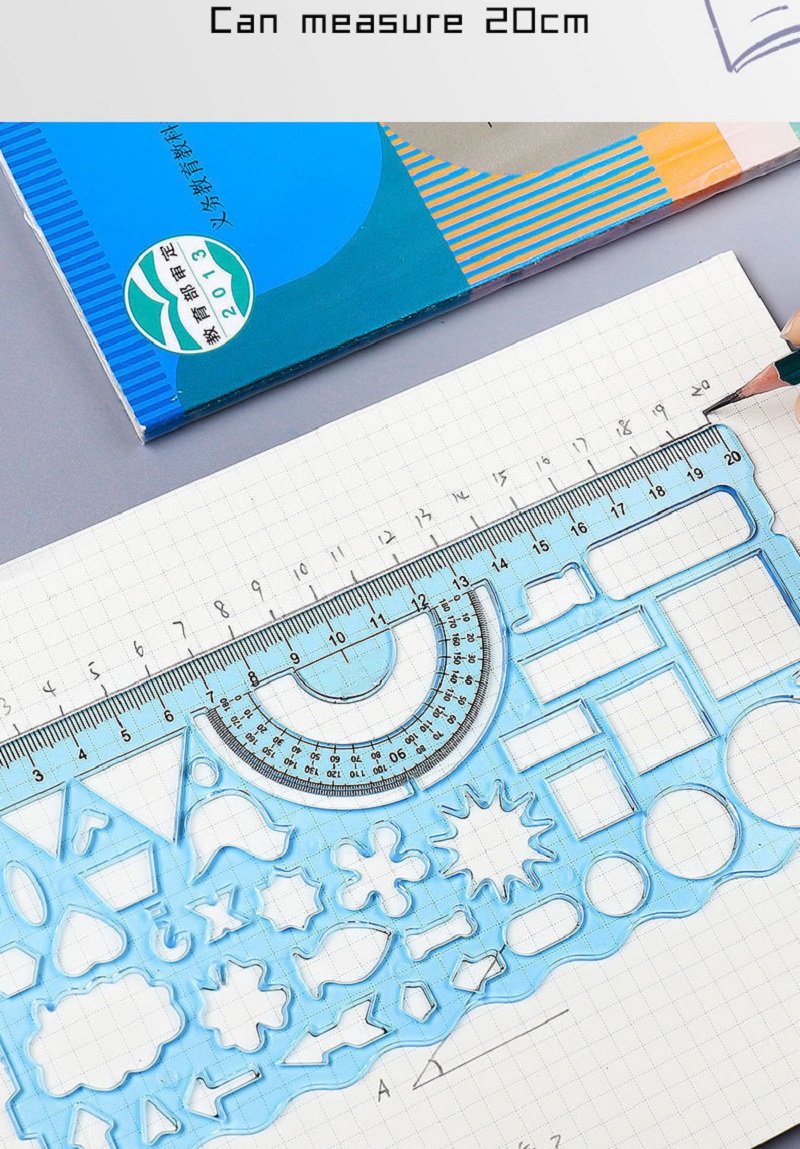 Multi Shaped Plastic Ruler Painting Drawing Template Oval Geometric Template Curve Pattern Ruler Stationery Office Supplies