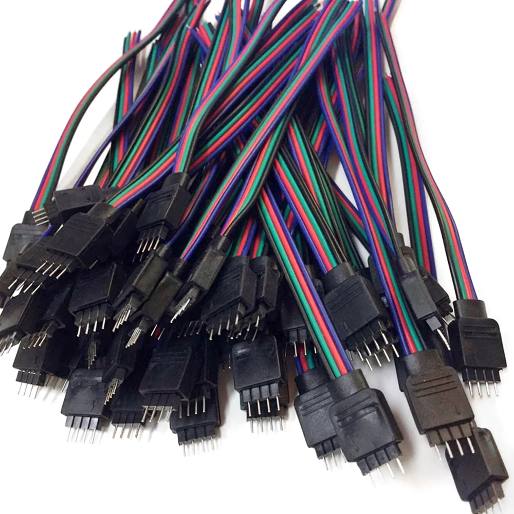 Connettori RGB maschio e femmina a 4 pin, adattatori per cavi e fili per strisce luminose a LED, adatti per strisce luminose a LED SMD 3528 5050