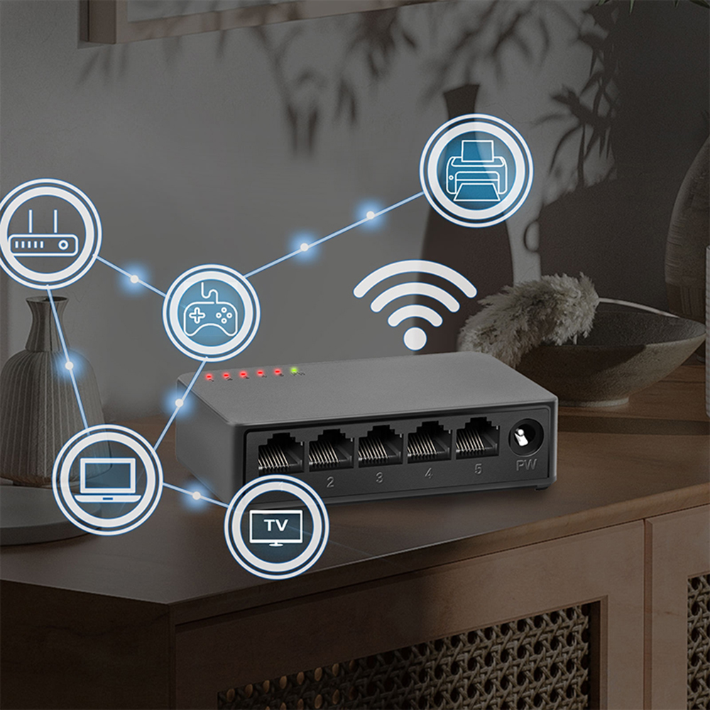 Conmutador Gigabit de 5/8 puertos, conmutador de red de 1000mbps, Mini conmutador Ethernet, conmutador inteligente de alto rendimiento, concentrador RJ45, inyector de Internet