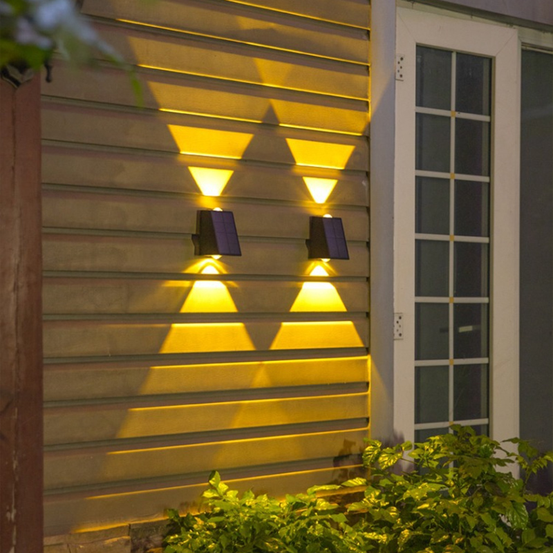 2leds luzes solares ao ar livre, iluminação atmosfera à prova dwaterproof água, lam de parede decorativa para jardim quintal varanda passarela acampamento deco
