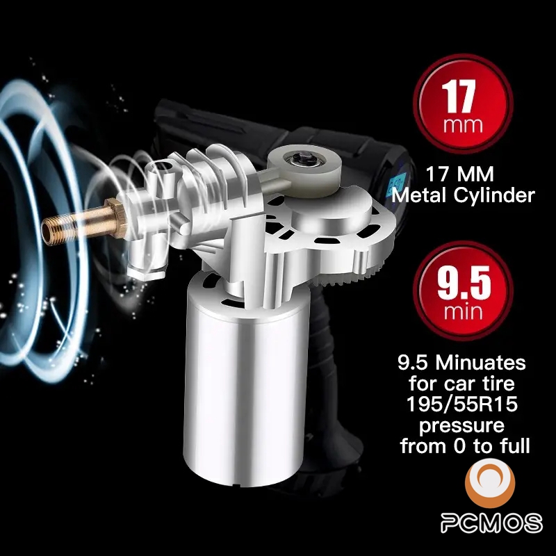 PCMOS 1 Set Car Montado Inflação Bomba De Carregamento Sem Fio Handheld Smart Home Car Motocicleta Portátil Pneus Inflação Bomba