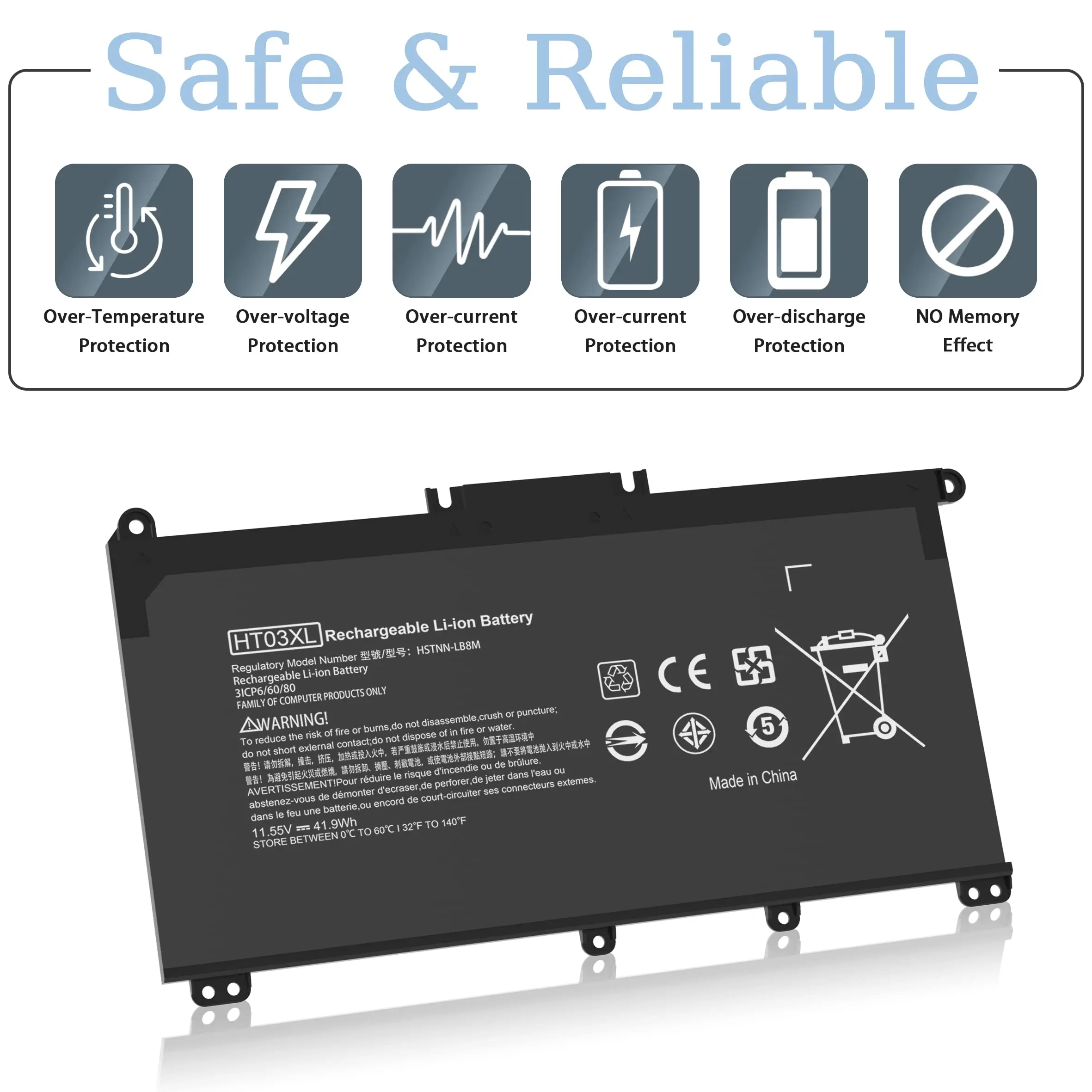 HT03XL Laptop Battery L11119-855 for HP Pavilion 15-DA 15-DB 15-DW 15-CS 15-DY 17-by 17-CA 14-CE 14-CF 14-DF 14-DQ 14-DK Series