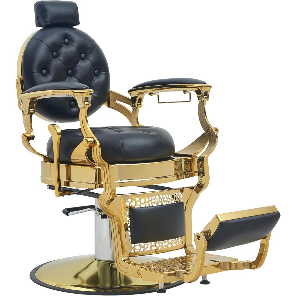 Barber Chairs.Vintage Barber Chair for Barbershop,Heavy Duty Hair Salon Chair with Headrest,Reclining BarberChairforHair Stylist