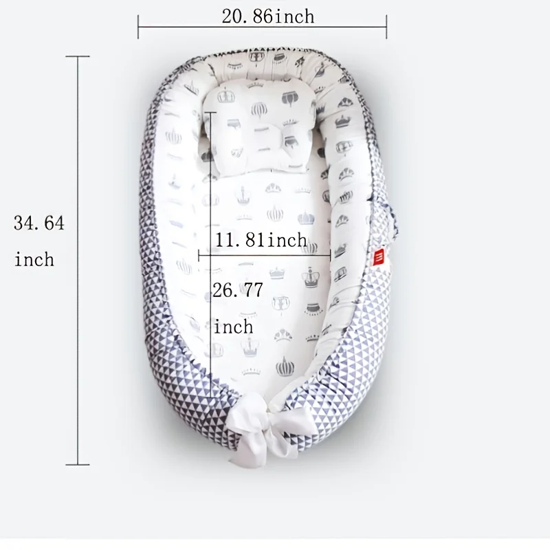 Baby Nest for Co Sleeping ทารกแรกเกิด Lounger ผ้าฝ้าย Breathable ปรับเปลเด็กบนเตียงแบบพกพา