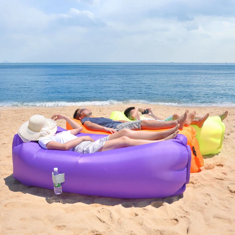 Faul aufblasbares Sofa im Freien tragbare Strand Luft Sofa Klapp camping aufblasbares Schlafs ofa Schlafsack Einzelperson