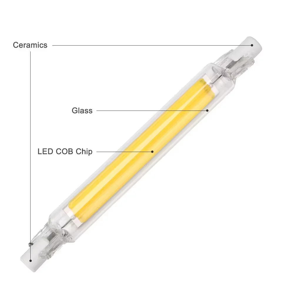 1 ชิ้นหรี่แสงได้ R7S COB หลอด LED แก้ว 78 มิลลิเมตร 118 มิลลิเมตร 5 วัตต์ 7 วัตต์ 10 วัตต์ 15 วัตต์ 28 วัตต์หลอดไฟ LED AC110V-240V หลอดไฟ LED warm/White/Neutral Light การจัดส่งที่รวดเร็ว 4-6 วันมาถึง จัดส่งฟรี