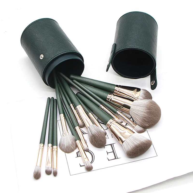 JTFIL14Pcs Trang Điểm Nỉ Mềm Dụng Cụ Trang Điểm Mỹ Phẩm Bột Phấn Mắt Nền Đen Phối Trộn Làm Đẹp Cọ Trang Điểm