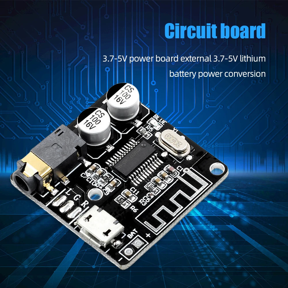 VHM-314 Módulo de música estéreo sem fio, 3.5mm Audio Aux, compatível com Bluetooth 4.1, 5.0, MP3 Decoding Player Board, Micro USB, 5V alimentado