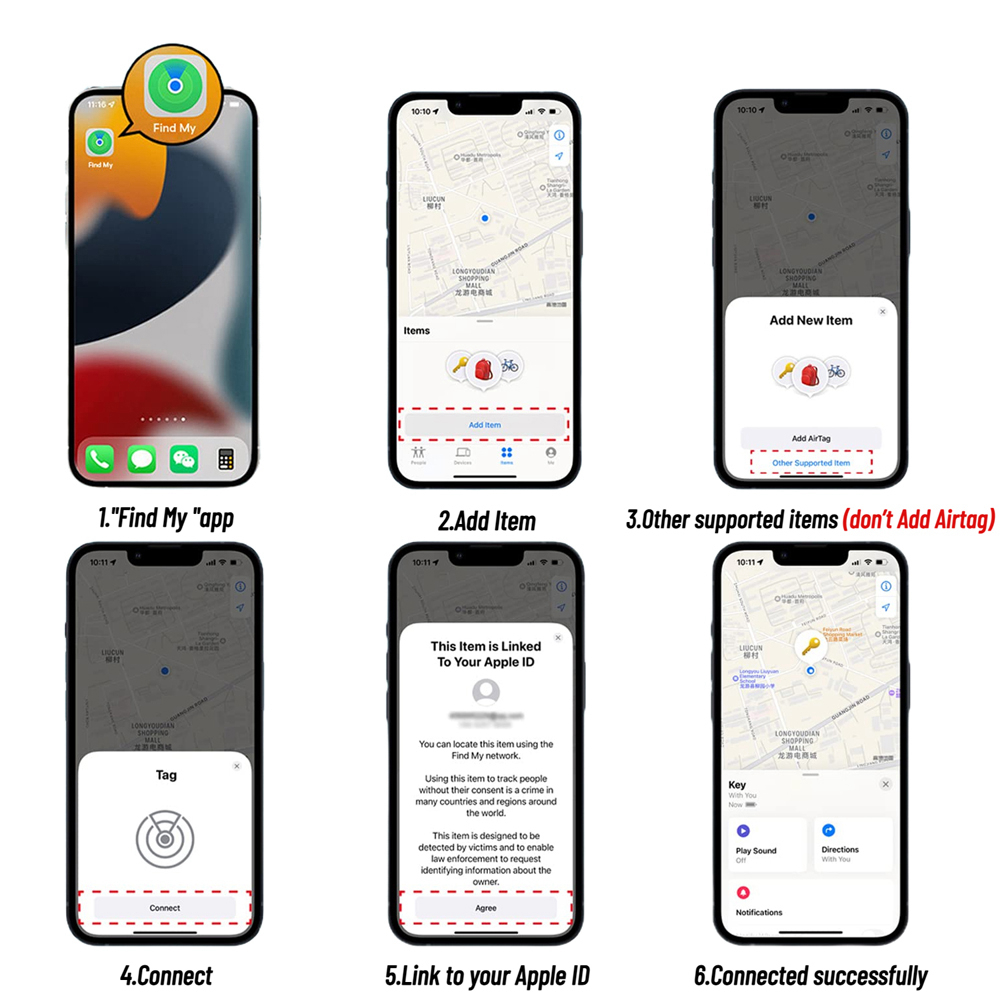 Localisateur GPS Global, Mini étiquette intelligente, fonctionne avec iPhone, trouver mon application, dispositif de rappel Anti-perte, traqueur pour portefeuille de voiture, clé, détecteur d'animaux de compagnie