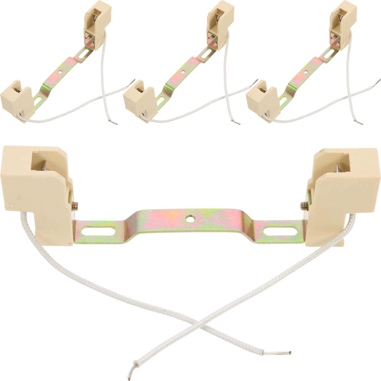 Support de lampe en céramique 118MM, 3 pièces, douille à Double extrémité de remplacement, Base en fil tressé, prise d'ampoule, pièces de lampe