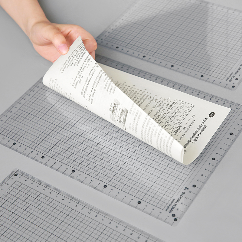 Transparent Ruler Board A4 B5 Students Writing Desk Pad PVC Grid Sewing Cutting Mats Drawing Clipboard Measuring Supplies
