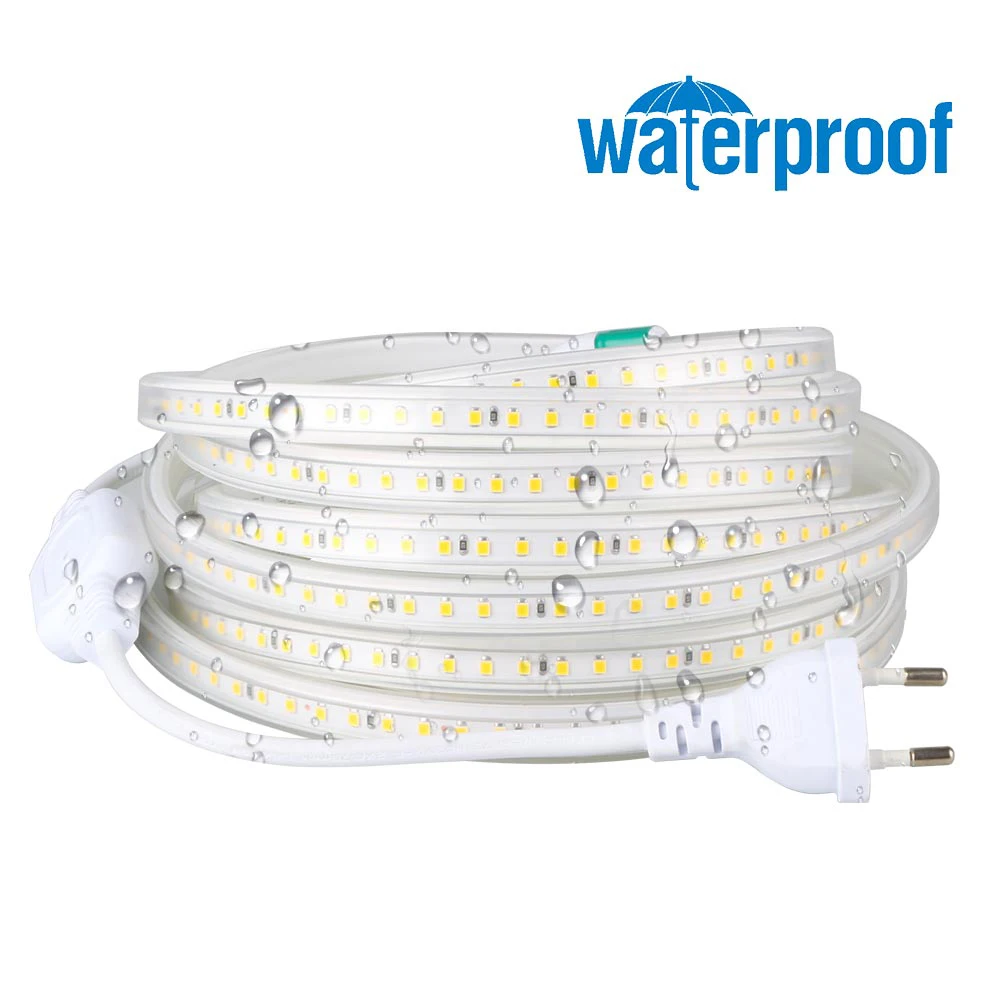 220V LED Under Cabinet Strip Light Ultra Bright 120Leds/M Waterproof Kitchen Backlight Rope Lamp Outdoor Indoor Home Decor EU