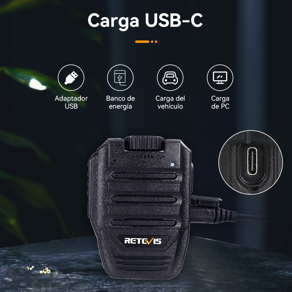 Retevis HWN001 Walkie Talkie Bluetooth micrófono remoto inalámbrico volumen fuerte PTT altavoz micrófono para Retevis RB37 RB637 RB689 HD2