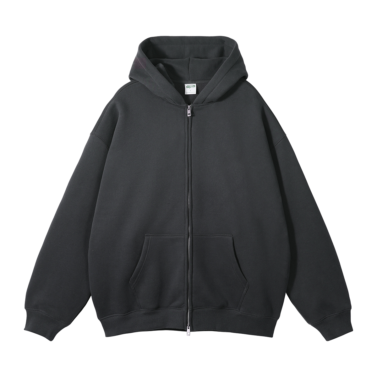 Sudadera con capucha cárdigan de forro polar con doble cremallera