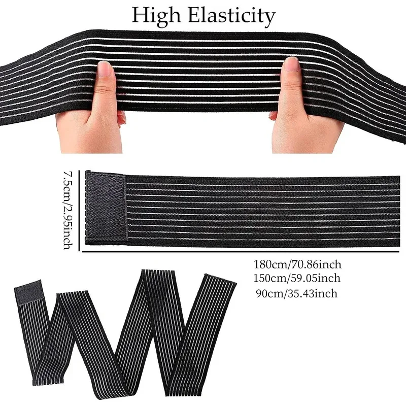 1 pezzo di supporto per fasciatura di compressione elastica extra lunga per ginocchio, supporto per gambe, legamenti stabilizzanti, squat, basket, corsa