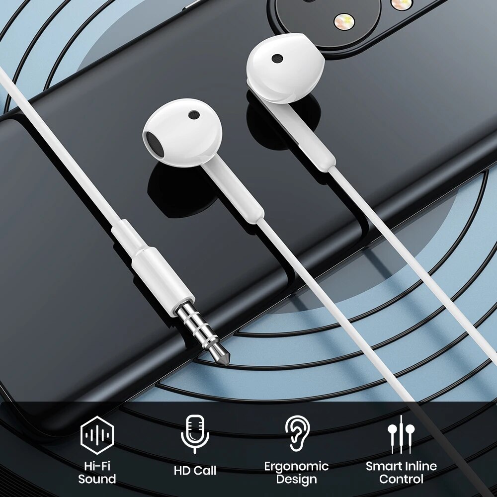 Topk Kopfhörer In-Ear Lautstärke regler mit Mikrofon 3,5mm Buchse Universal für iPhone Android