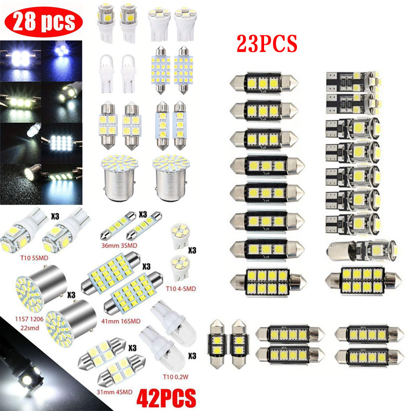 Novo design luzes interiores do carro universal lâmpadas de automóvel t10 t5 festão 31 36 41mm cúpula placa licença luzes tronco combo lâmpadas