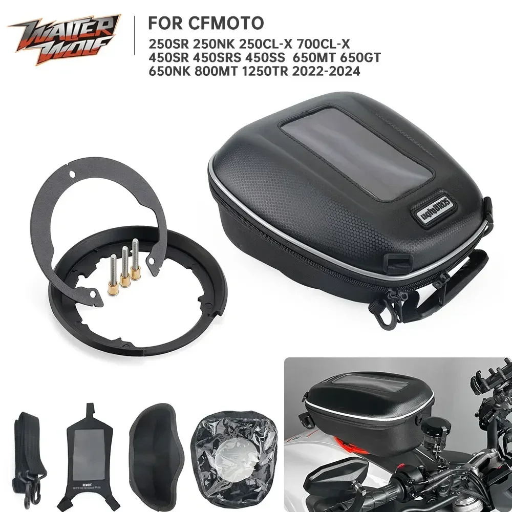 Bolsa de tanque con brida Tanklock desmontable, equipaje para CFMOTO 450SR 450SRS 450SS 650MT 800MT 250NK 650NK 250SR 250 450 650 800 SR MT NK