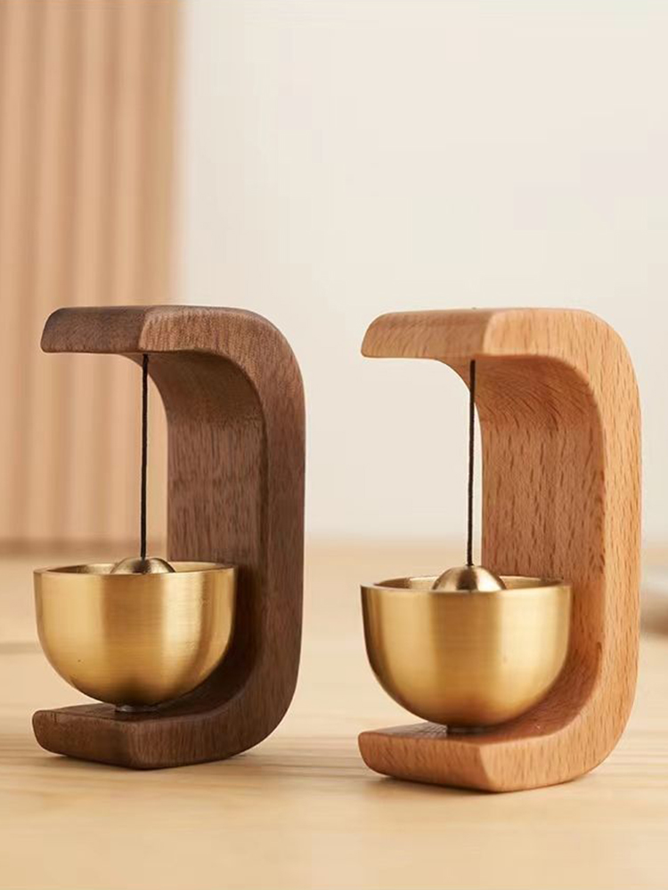 Timbre de madera magnético, carillón colgante, campanas de viento de madera, timbres de estilo japonés, timbre de puerta decorativo ruidoso, decoración del hogar