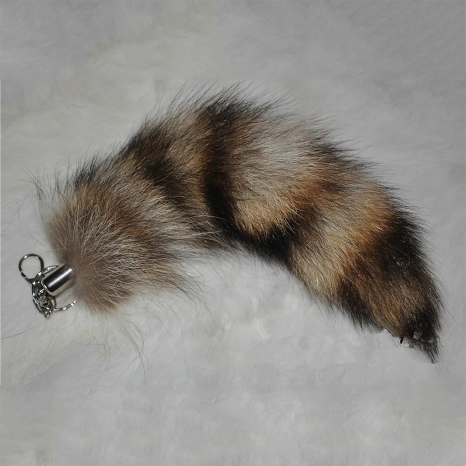 Portachiavi in peluche con coda di volpe da 28 cm Portachiavi con coda pelosa Portachiavi con coda soffice per animali Organizer Decorazioni con ciondolo per borsa