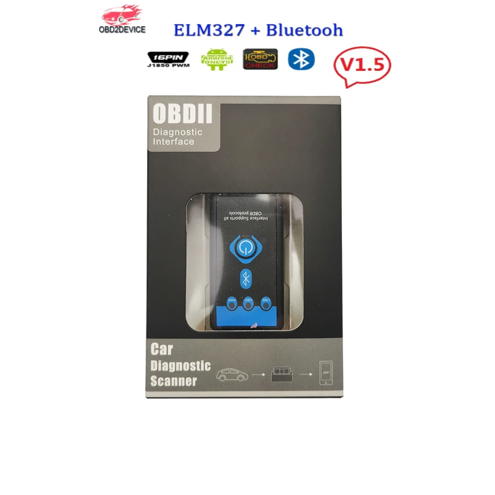 ELM327-自動コードリーダー,Bluetooth 327,自動車診断ツール,OBD2ソケット,ミニ327,新品