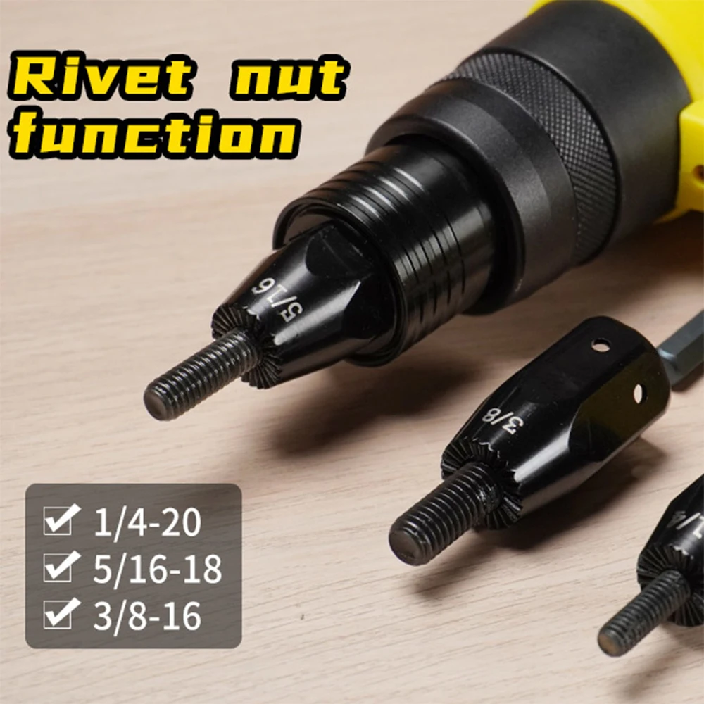 HIFESON Electric Rivet Gun Rechargeable Automatic Rivet Nut Gun Riveting Tool Nut Head M3-M10 Without Battery