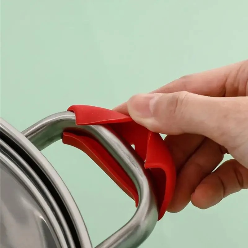 2/8 Stuks Siliconen Pan Handvat Cover Warmte-isolatie Covers Pot Oor Clip Antislip Stoomboot Braadpan pan Handvat Houder Keuken Gereedschap