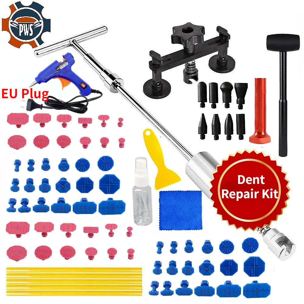 Auto Paintless Dent Repair Tools EU-Stecker Klebepistole Auto Dent Repair Kit Dent Removal Kit Dent Remover Dent Puller für Autos Fahrzeug
