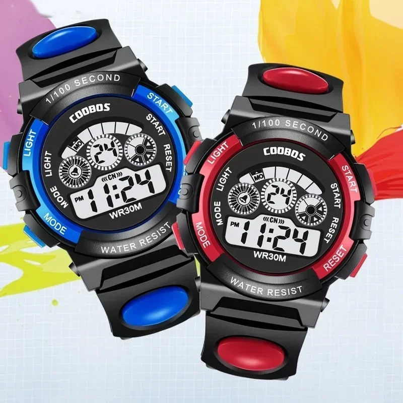 Relógios eletrônicos infantis cor luminosa dial vida à prova dwaterproof água multi-função luminosa despertadores relógio para meninos e meninas