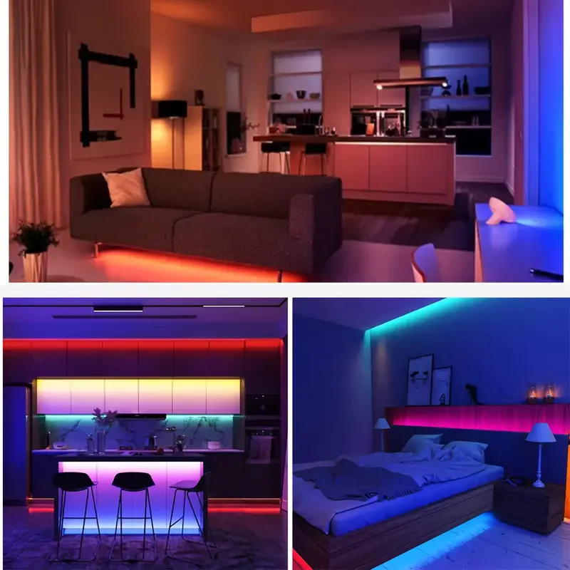 Luci a LED RGB 5050 per TV Striscia LED con controllo a 3 tasti Luci a nastro USB 5V per retroilluminazione TV Decorazione per feste a casa Nastro flessibile