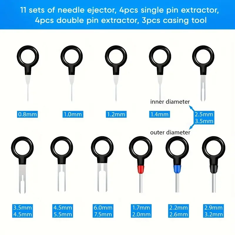 รถ Terminal Removal ปลั๊กสายไฟ Lugs Extractor Puller Release Pin Extractor Kit สําหรับรถยนต์ซ่อมเครื่องมือ