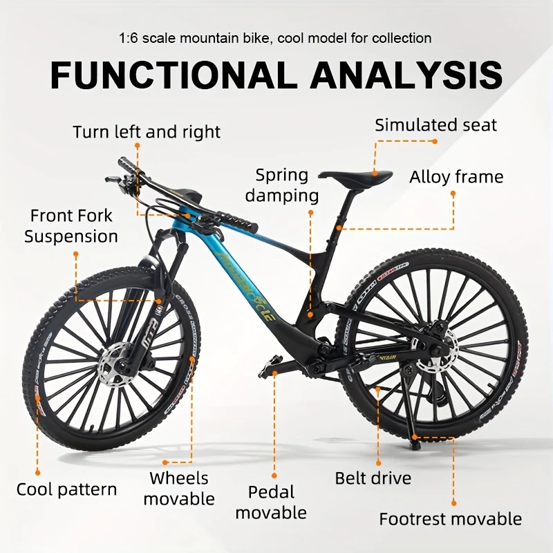 Modelo de bicicleta de montanha de metal vintage desktop mini liga clássico brinquedo de bicicleta fundido modelo de dedo decoração de casa