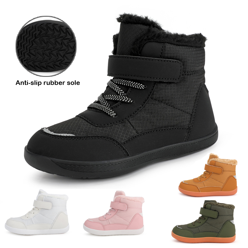2024ฤดูหนาวรองเท้าเด็กPlushผ้ากันน้ําลื่นเด็กชายหญิงรองเท้ายางSole Snow Bootsแฟชั่นรองเท้ากลางแจ้ง