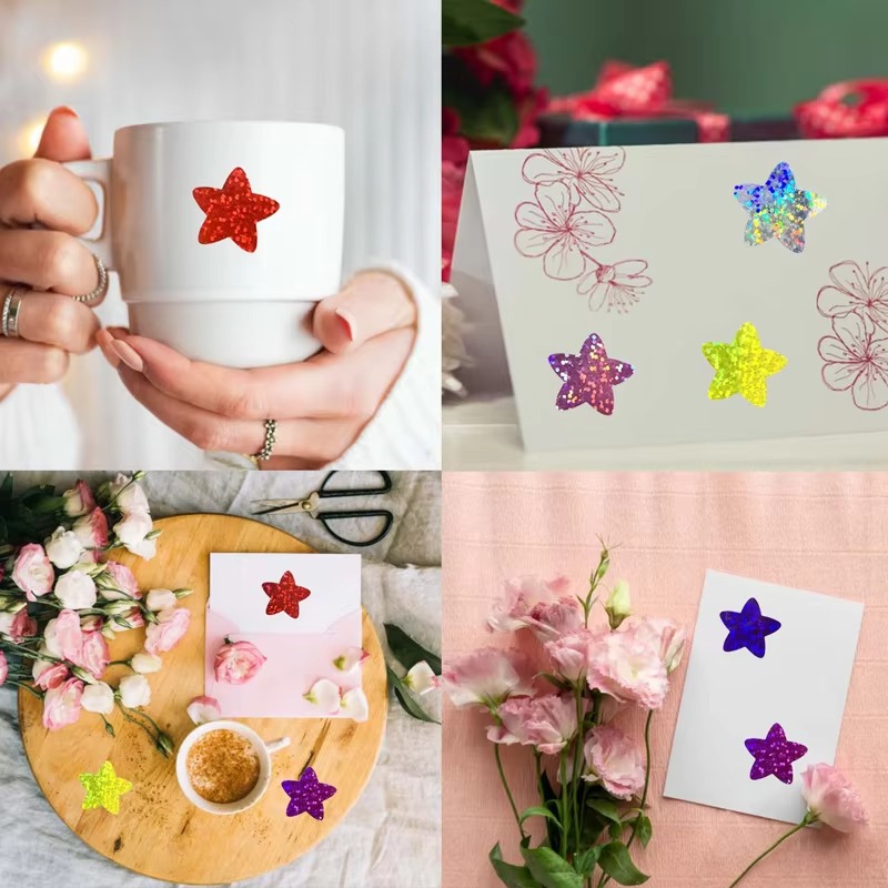 100-500PCS New Star Stickers Roll Small Packaging Pack Stickers Photocard Decor Heart Home Made Rolling Sticker TZ304