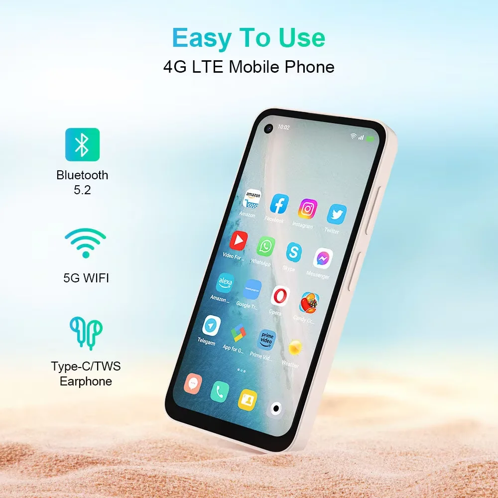 Qin 3 Ultra Google versión Play Store Global Android 12 MTK G99 5,02 pulgadas 6GB 128GB Mini teléfono inteligente multilingüe